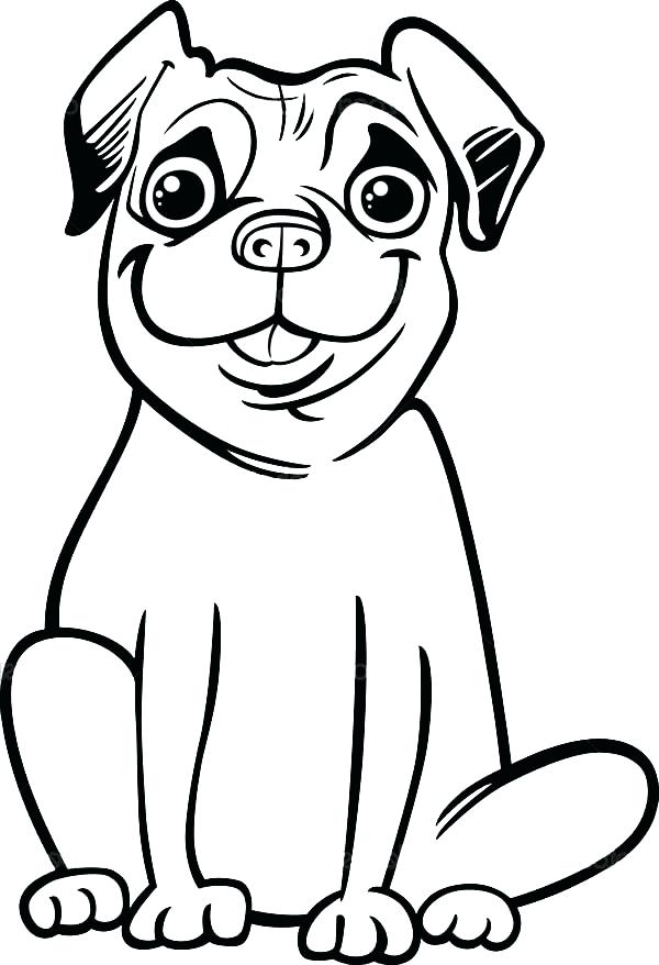 600x878 Cute Pug Coloring Pages Gallery Big Smile Of Pug Coloring Page