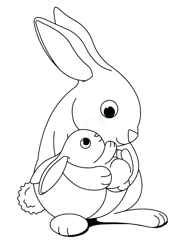 640x828 Cute Bunny Coloring Pages