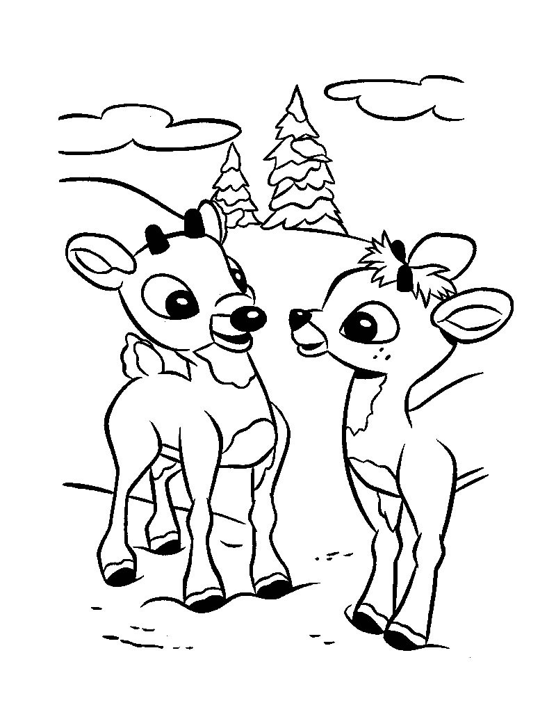 800x1034 Rudolph's Family Coloring Pages