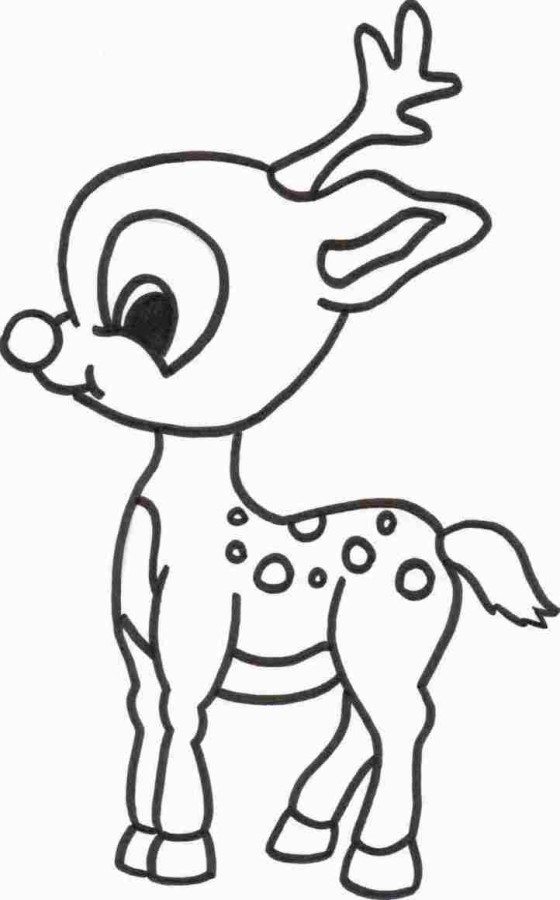 560x900 Cute Santa Reindeer Christmas Coloring Page