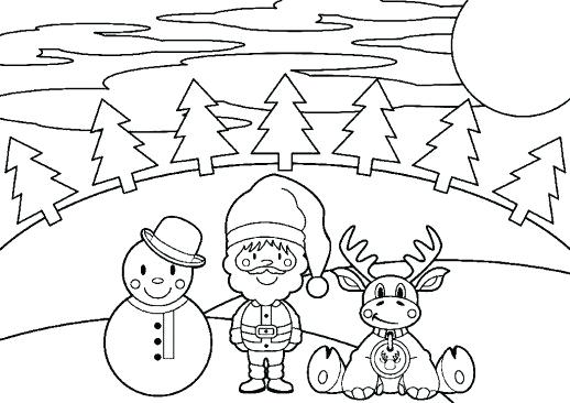518x366 Coloring Pages Christmas Tree A Snowman Decorated With Singing