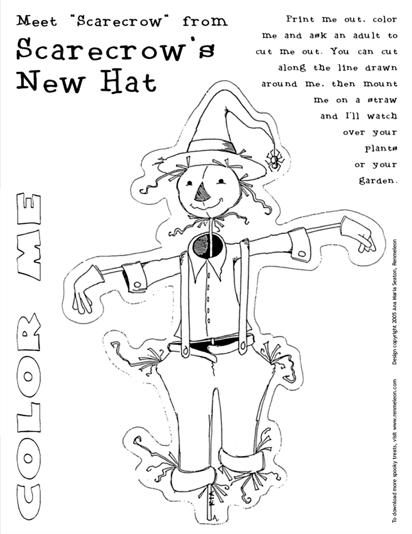850x1100 Scarecrow Watching Coloring Page
