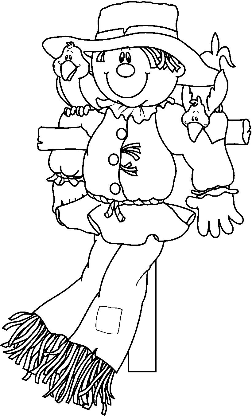 821x1354 Cute Scarecrow Coloring Pages Holiday Coloring