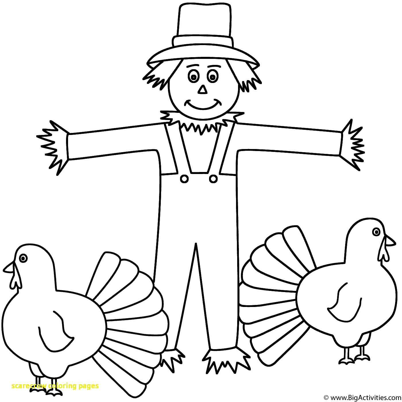 1400x1400 Crammed Scarecrow Coloring Page Free Printable Pages For Kids