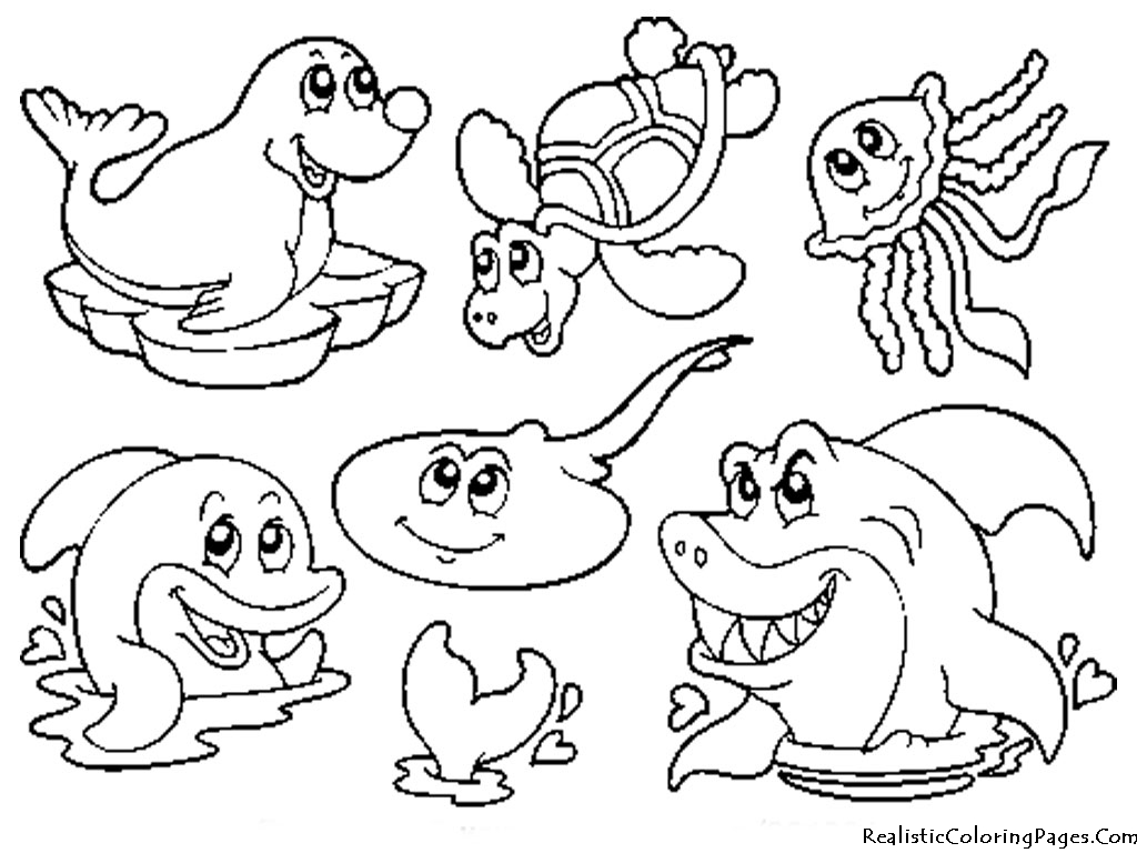 1024x768 Pretentious Design Sea Animals Coloring Pages Baby Alphabet Deep