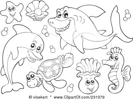 450x340 Underwater Animals Coloring Pages