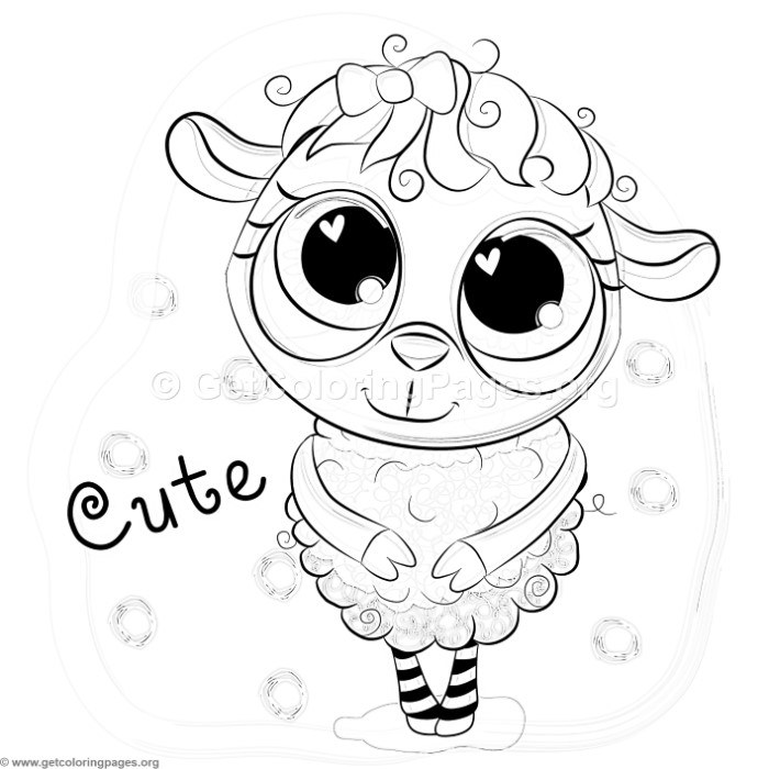 700x700 Cute Standing Sheep Coloring Pages