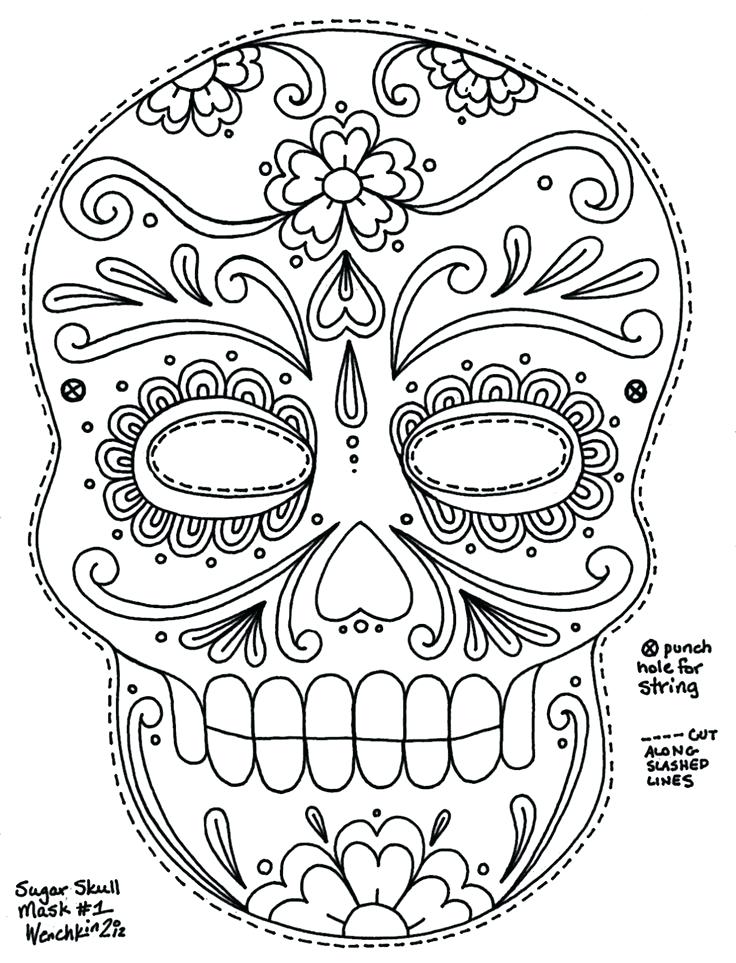 736x963 Simple Sugar Skull Coloring Pages Cute Coloring Coloring Page