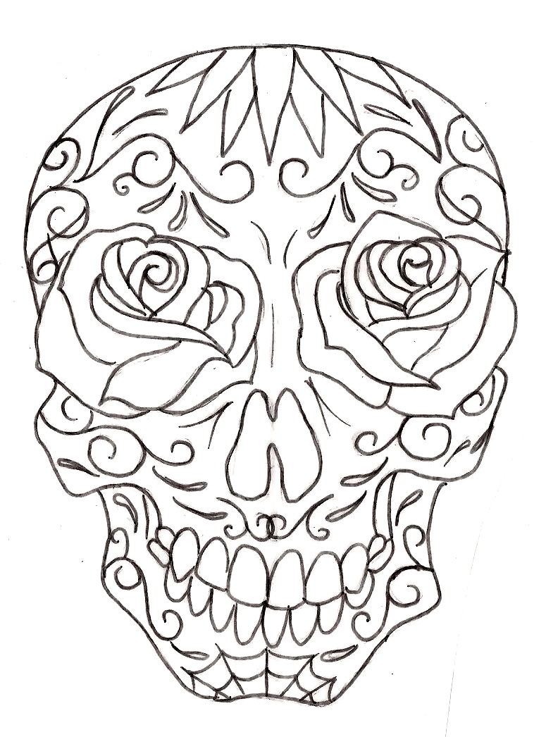 758x1046 Sugar Skull Coloring Pages