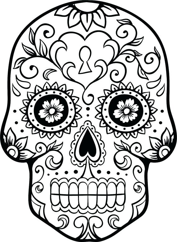 570x779 Sugar Skull Coloring Pages Printable Day Of The Dead Skull