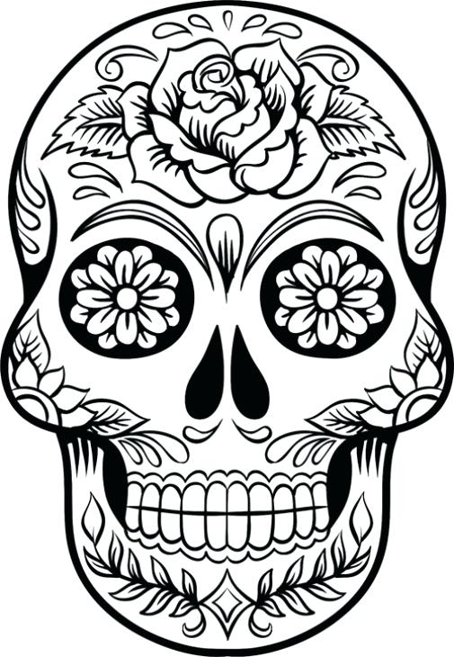 505x730 Dia De Los Muertos Skull Coloring Page Vanda