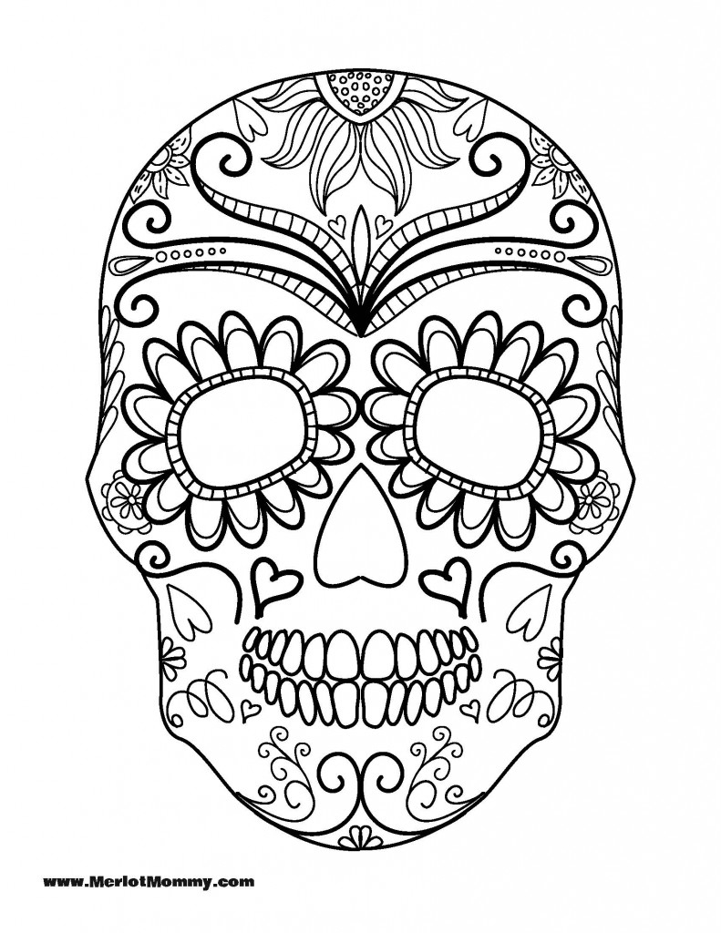 791x1024 Cute Sugar Skull Coloring Pages Collection Coloring For Kids