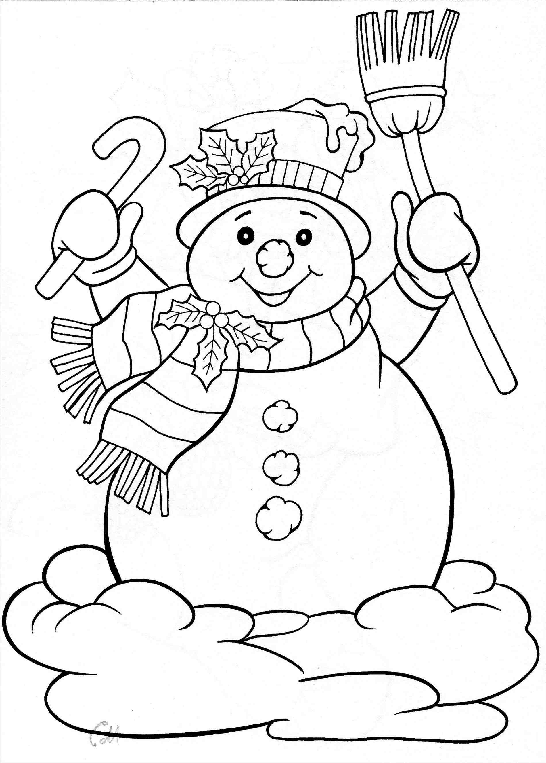 1899x2650 Cute Christmas Snowman Coloring Pages