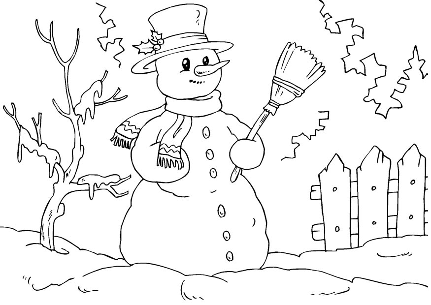 875x620 Snowman Coloring Pages Winter