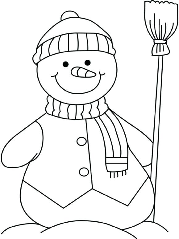 580x773 Cute Snowman Coloring Pages