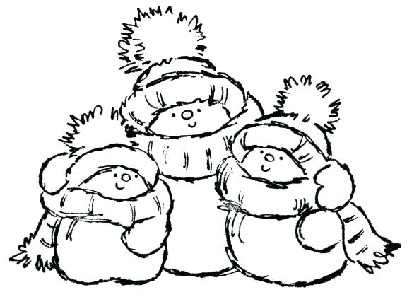 576x420 Christmas Snowman Coloring Pages The Snowman And Friends