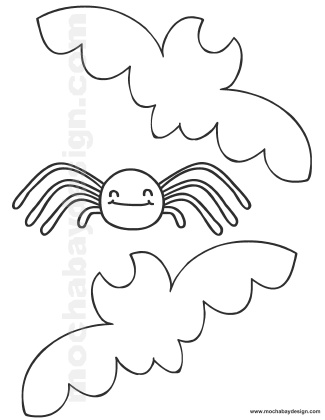 325x420 Printable Halloween Coloring Page Of Bats And Spider