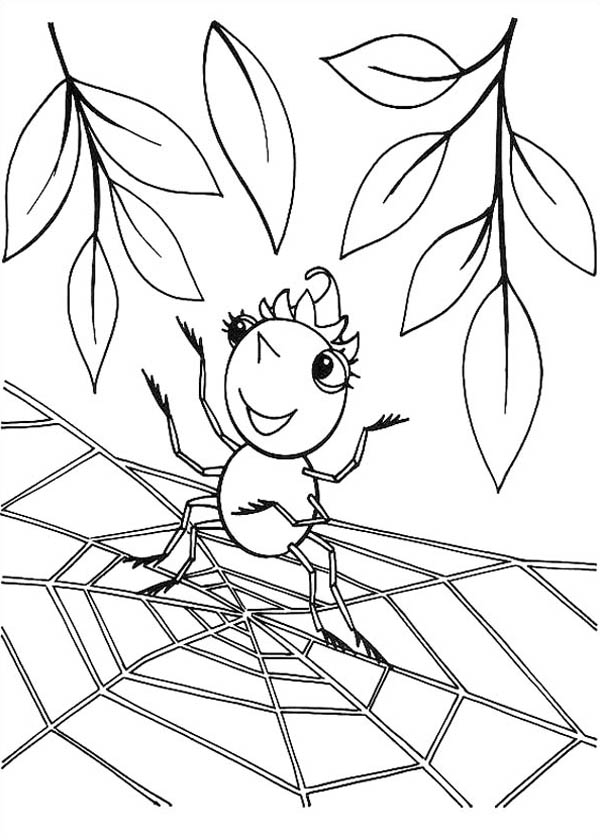 600x840 Cute Spider Girl Standing On Spider Web Coloring Page Color Luna