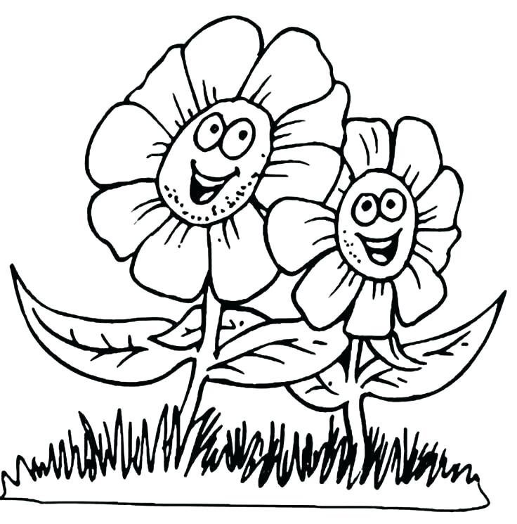 736x745 Cute Flower Coloring Pages Spring Coloring Sheets Cute Flower