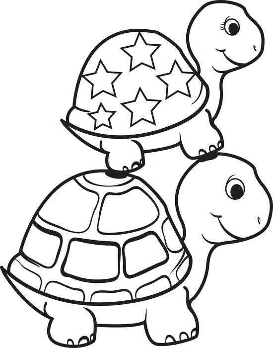 550x700 Cute Turtle Coloring Pages