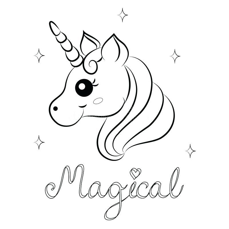 800x800 Printable Baby Unicorn Coloring Pages Cute Cartoon Vector Page
