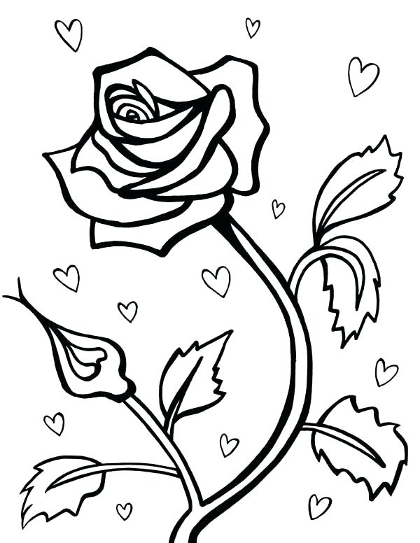 600x776 Cute Coloring Pages Cute Valentines Day Coloring Pages Rose
