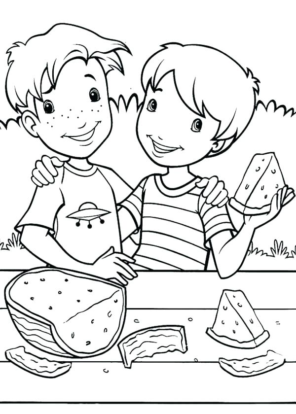 600x840 Watermelon Coloring Pages Holly And From Eat Watermelon Coloring