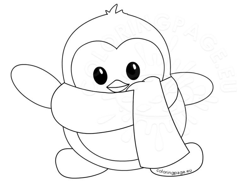 794x581 Penguins Coloring Pages Little Cute Winter Penguin Coloring Page