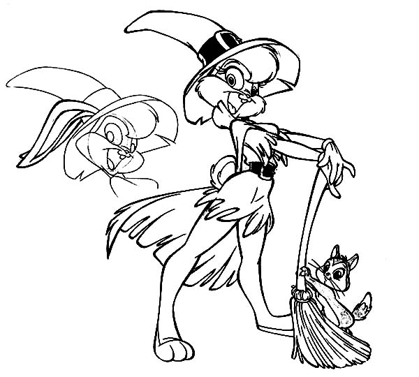 600x540 Lola Bunny The Cute Witch Coloring Pages