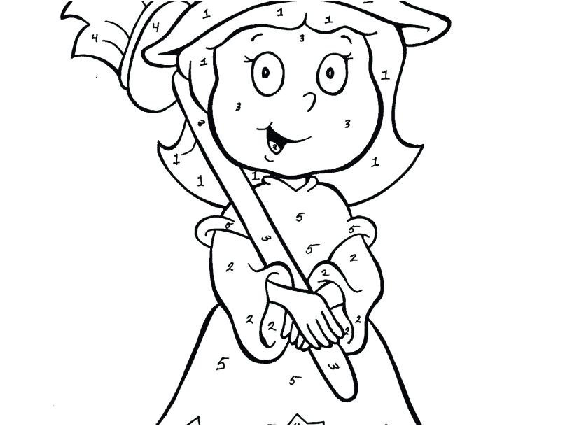 827x609 Witch Coloring Page