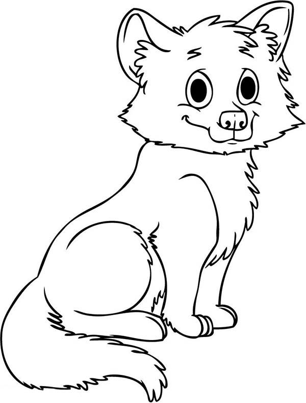 600x788 Cute Baby Wolf Coloring Page