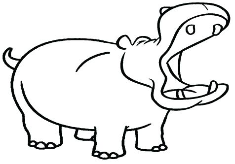 476x333 Hippo Pictures To Color Hippopotamus Coloring Pages Cute Wolf