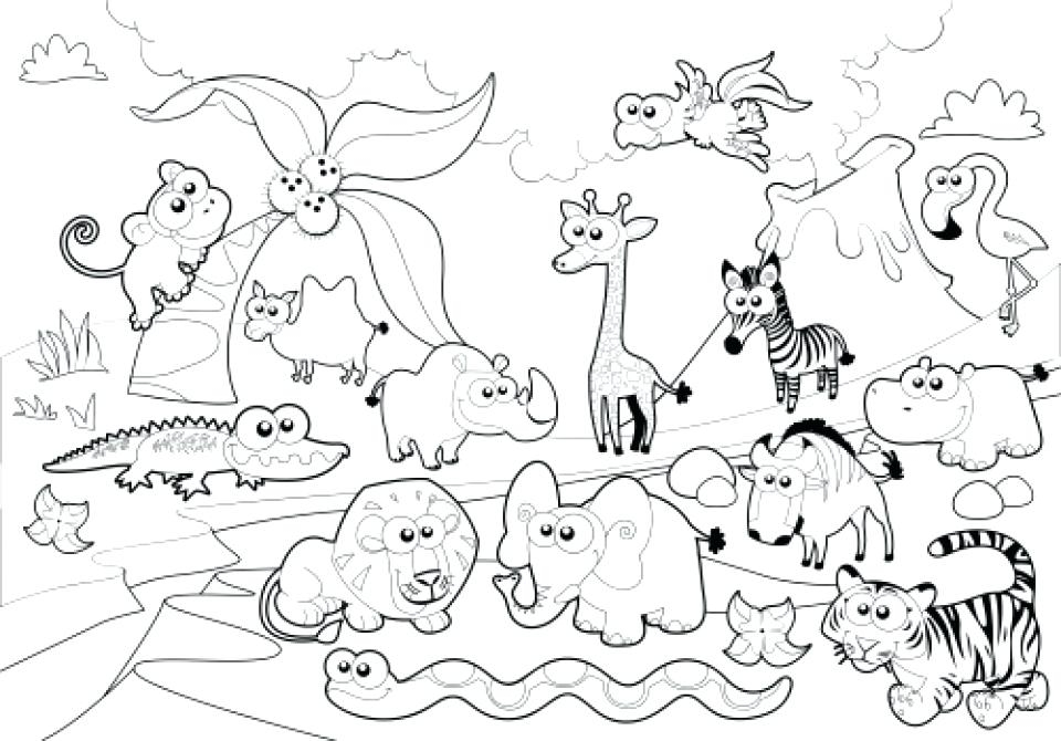 960x670 Coloring Pages Of Zoo Animals For Preschool Interesting Zoo
