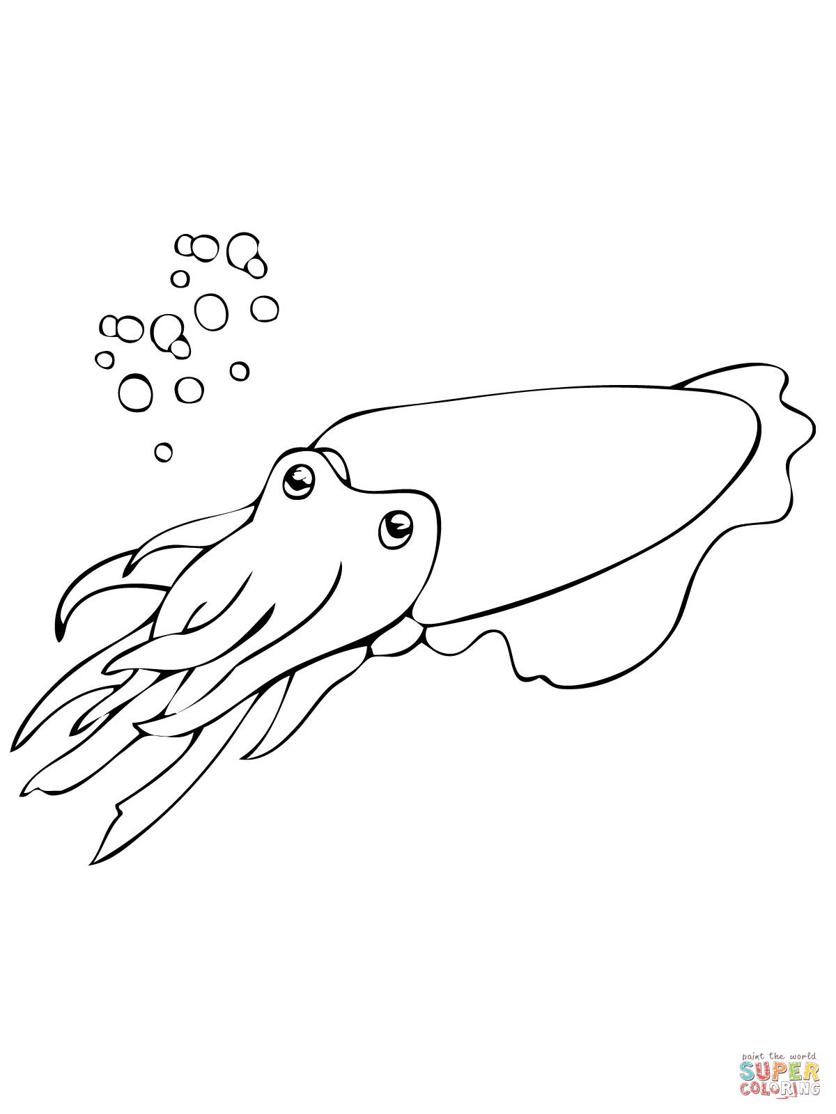 1200x1600 Cuttlefish Outline Cuttlefish Mollusca Coloring Online Cross