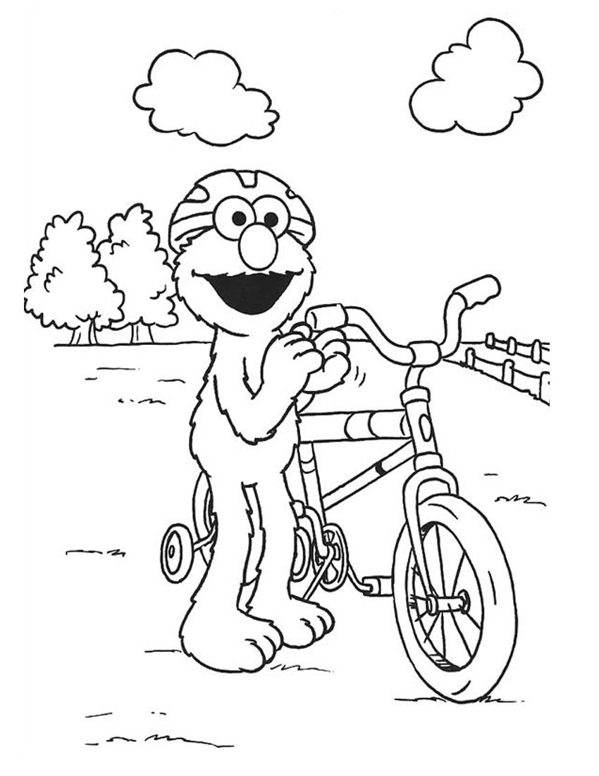 850x1100 Bicycle Elmo Coloring Pages Free Printable Coloring Pages For Kids