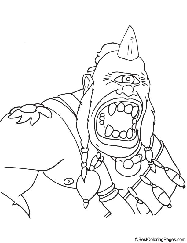 612x792 Greek Cyclops Coloring Page Angry