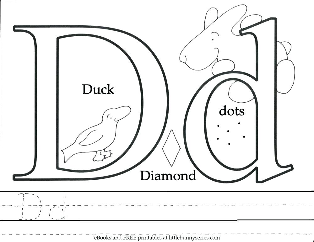 1000x773 Letter D Coloring Pages D Coloring Pages Letter D Coloring Page