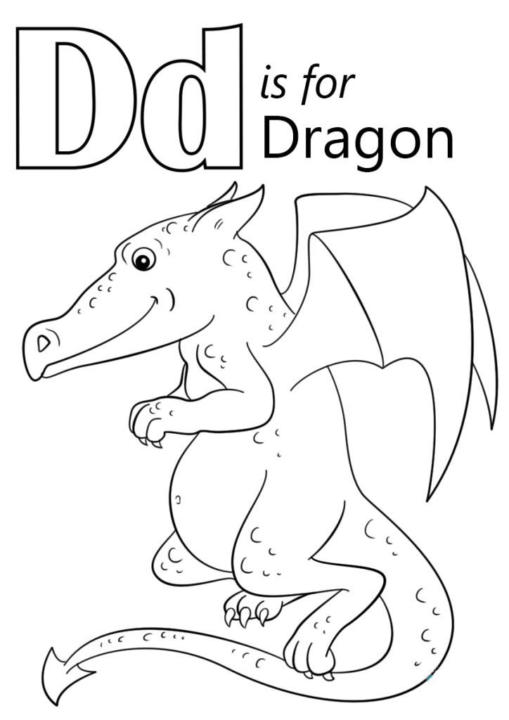 724x1024 Letter D Is For Dragon Coloring Page Download