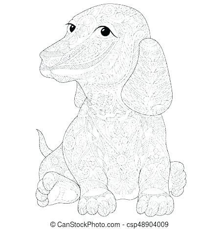 450x470 Dachshund Coloring Pages For Adults Dachshund Coloring Pages