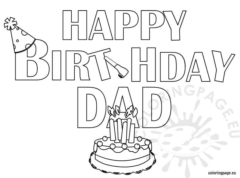 804x595 Happy Birthday Dad Coloring Pages