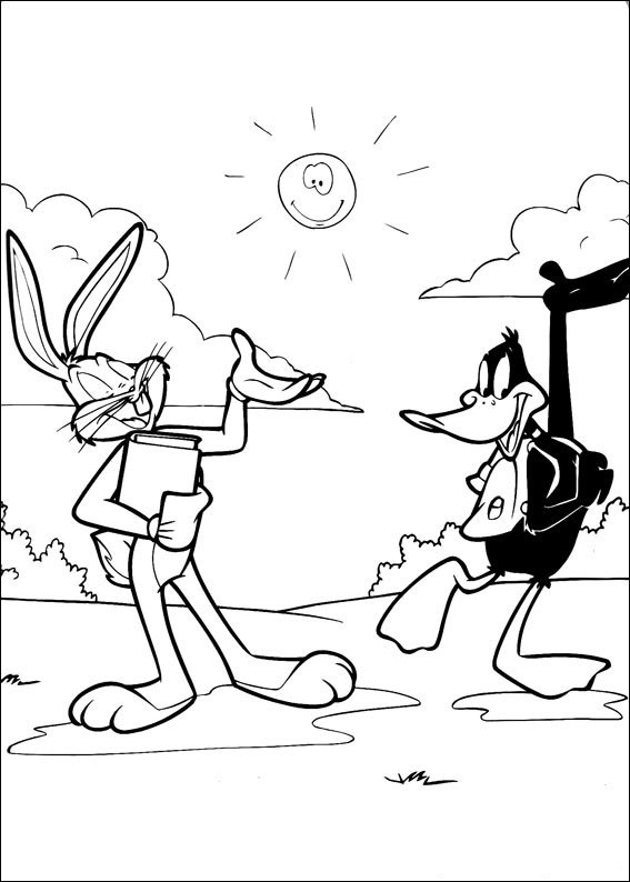 567x794 Bugs Bunny And Daffy Duck Coloring Page