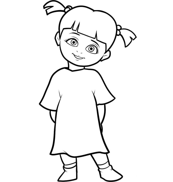 700x736 Little Boo Character Monster Inc Coloring Pages