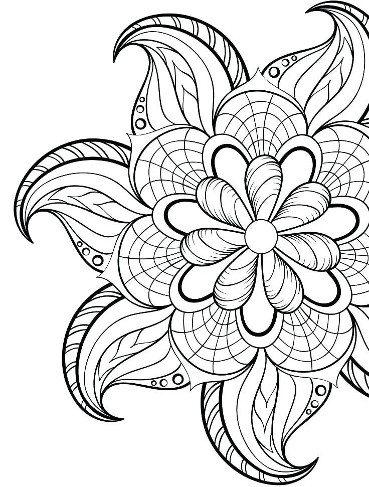 736x971 Flower Page Printable Coloring Sheets Dahlia Coloring Page