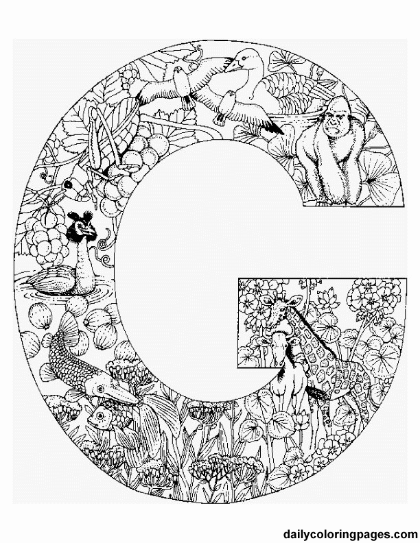 612x792 Free Printable Coloring Pages Letters That Are Filled