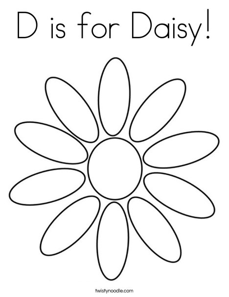 468x605 D Is For Daisy Coloring Page
