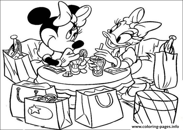 700x500 Minnie And Daisy In A Cafe Disney Coloring Pages Printable