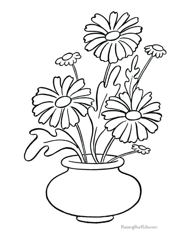 670x820 Simple Flower Coloring Pages Free Kids Coloring Pretty Ideas Daisy