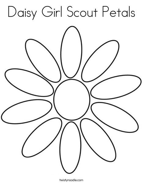 468x605 Daisy Girl Scout Petals Coloring Page