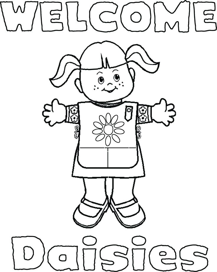 736x925 Girl Scout Daisy Coloring Pages Daisy Petal Coloring Page Girl