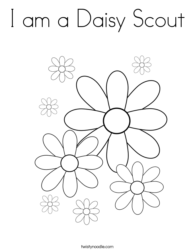 685x886 I Am A Daisy Scout Coloring Page